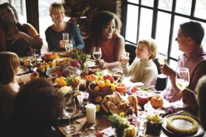 People Talking & Celebrating Thanksgiving Holiday Concept
